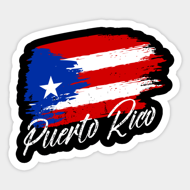 Puerto Rican Flag - Grunge design - white Sticker by verde